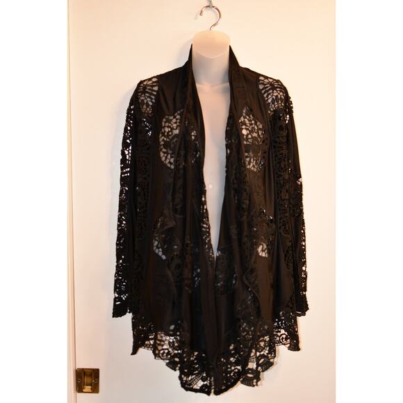 Sky XS Holu Jacket Wrap Cover Up Black Embroidered Fall Fashion - Picture 2 of 12